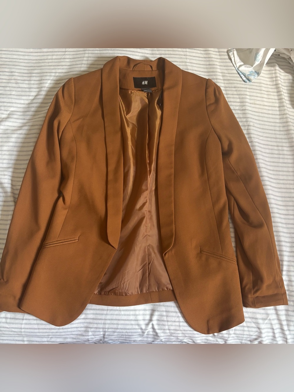 H&M Women's Rust Brown Open Front Blazer
